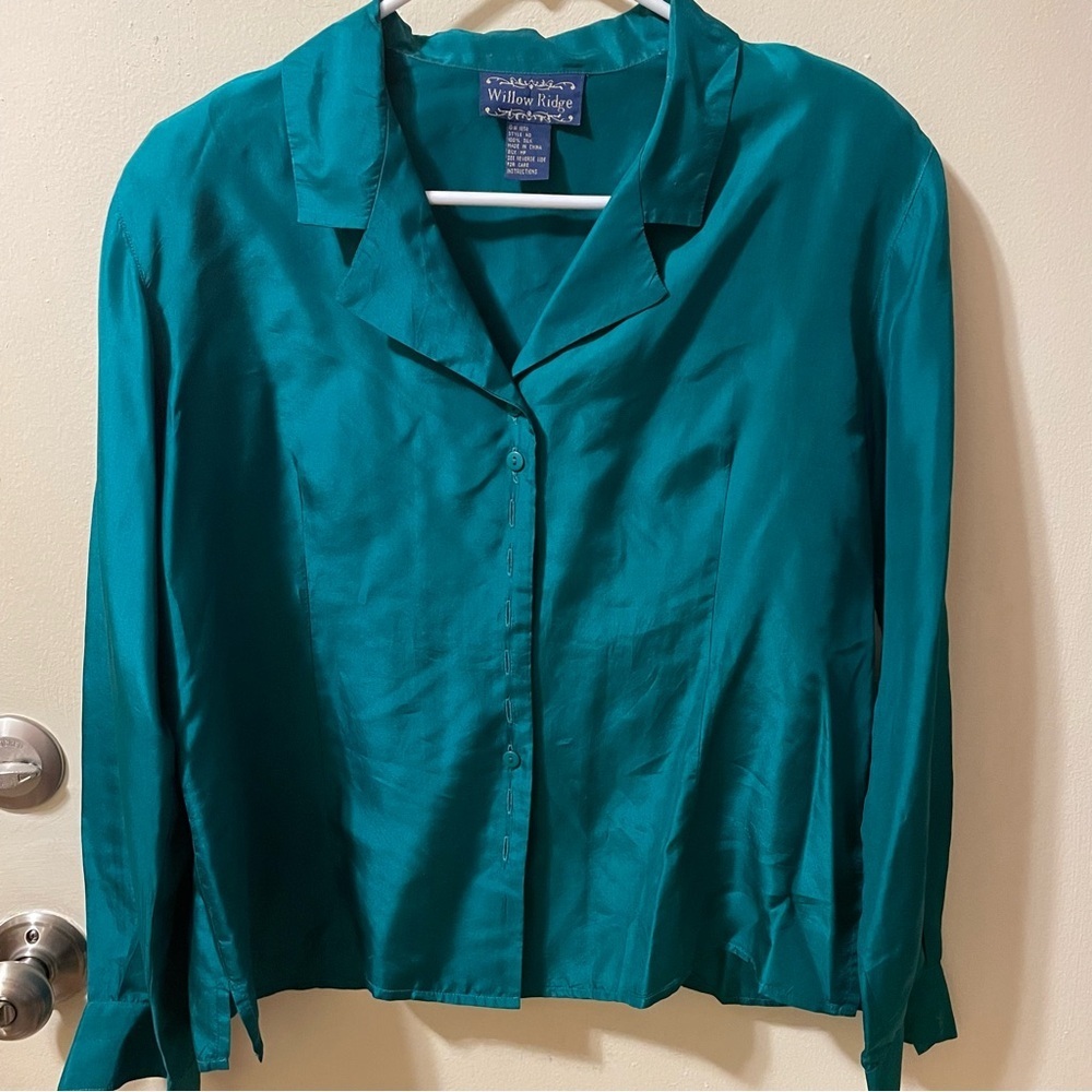 Willow Ridge Teal Button Down Blouse